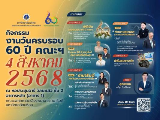 กิจกรรมงานวันครบรอบ 60 ปี คณะฯ วันที่ 4 สิงหาคม พ.ศ. 2568