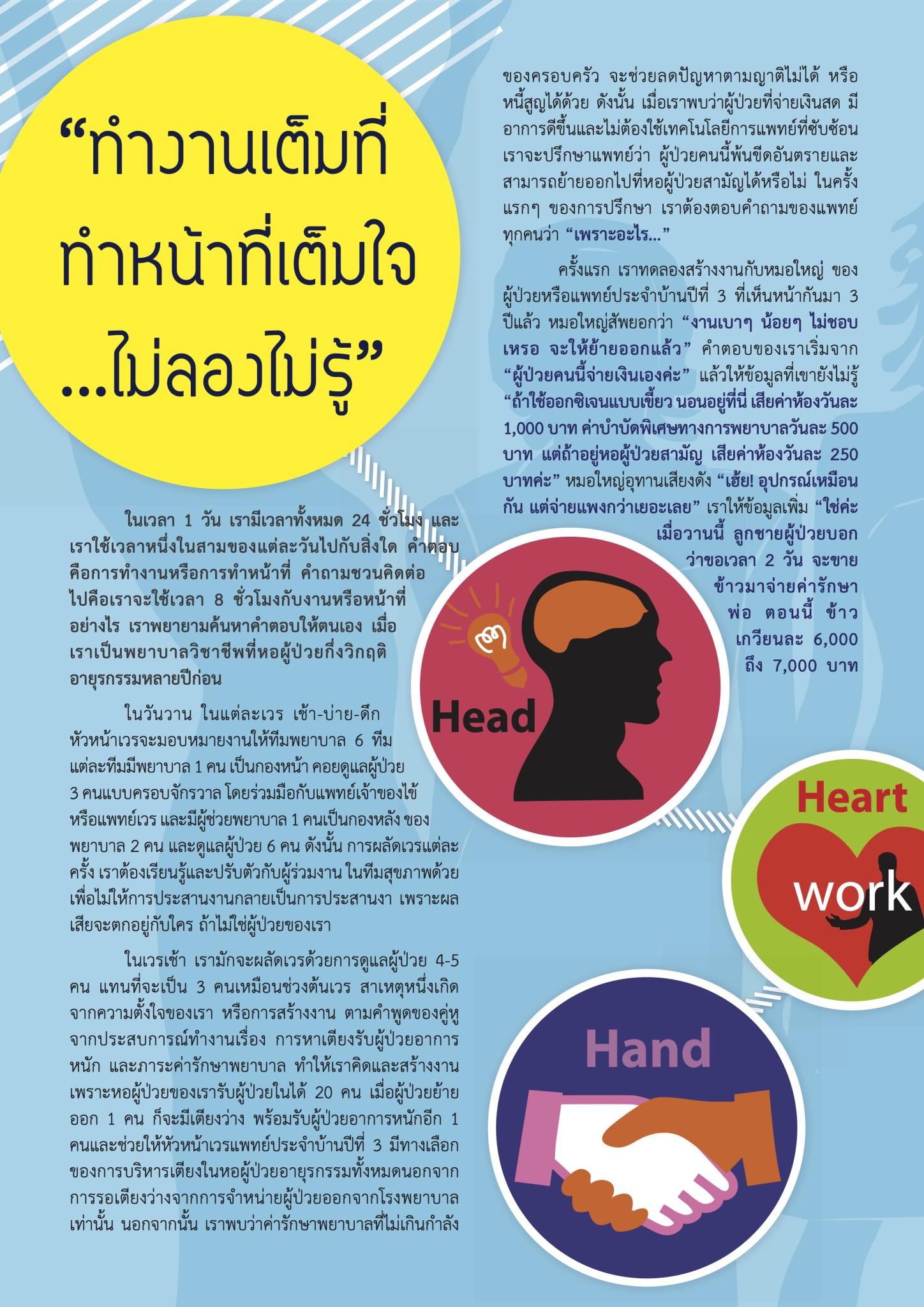 “ทำงานเต็มที่ ทำหน้าที่เต็มใจ...ไม่ลองไม่รู้”