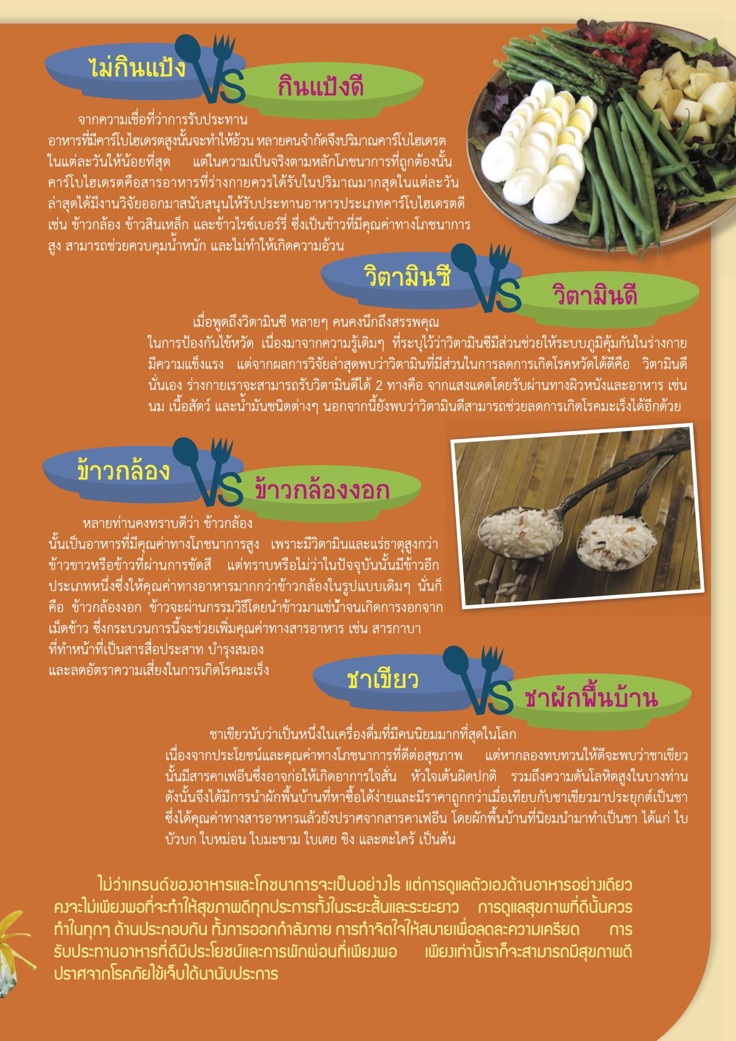 เก่าไปใหม่มา เทรนด์อาหารและโภชนาการ 2013
