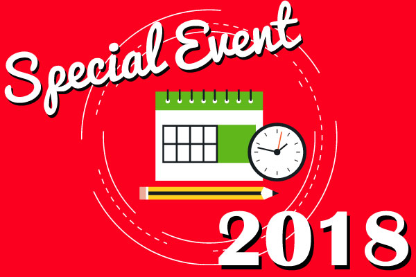 Special Events Timetable for 2018