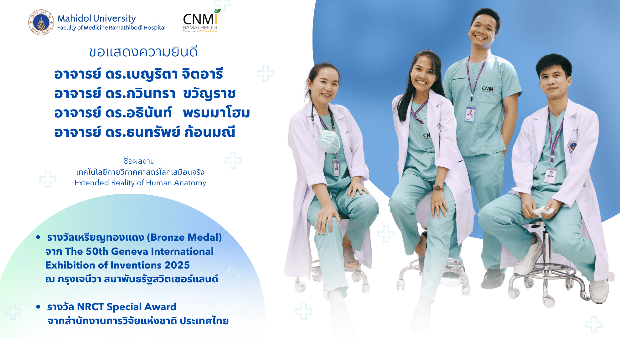 ขอแสดงความยินดีกับคณะผู้วิจัยผลงานเรื่อง 