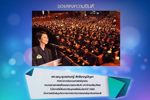 ขอแสดงความยินดีแก่ รศ.พญ.ยุวเรศมคฐ์ สิทธิชาญบัญชา