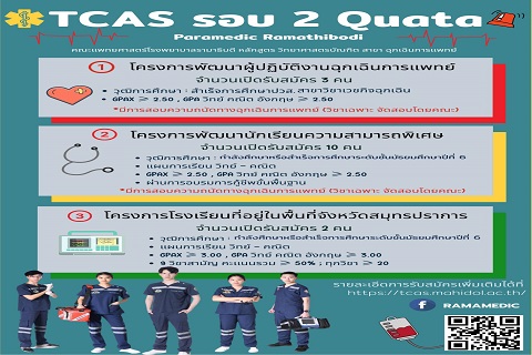 กำหนดการรับสมัคร " ระบบ TCAS รอบ 2 Quota "จำปีการศึกษา 2564