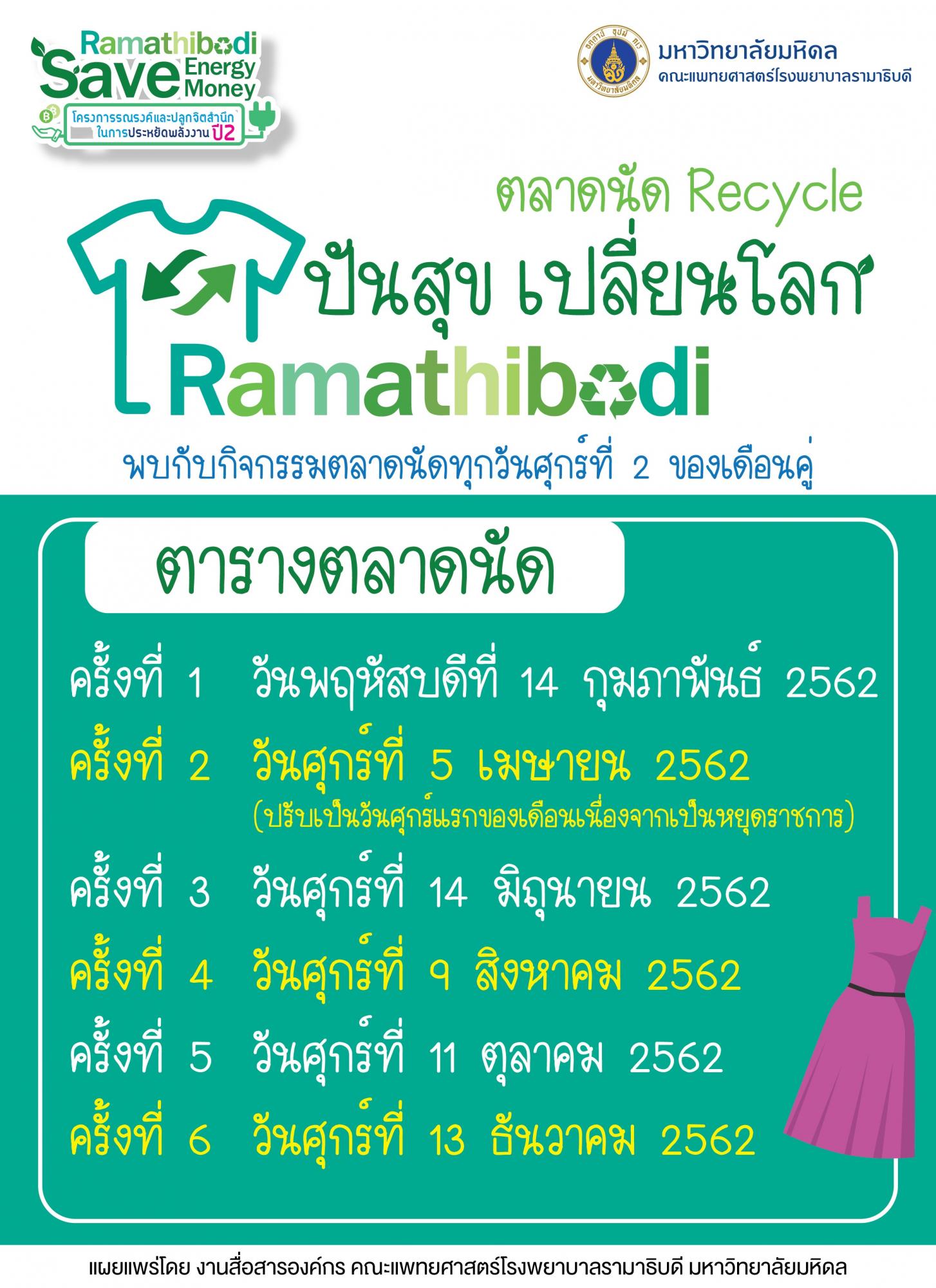 กิจกรรม ตลาดนัด Recycle ปันสุข เปลี่ยนโลก