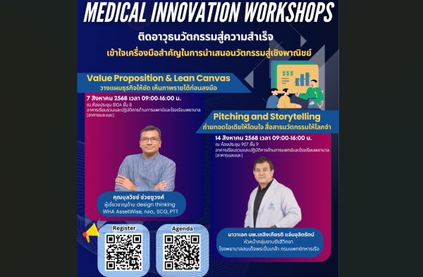ขอเชิญเข้าร่วมกิจกรรม Medical Innovation Workshops 2025