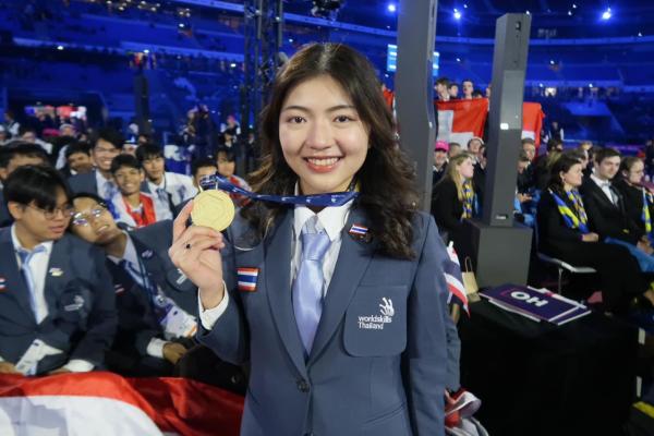 CongratulationsThe first-ever Thai youth representative in the Health and Social Care category from “Ramathibodi School of Nursing” has won the “Gold Medal” in the WorldSkills Lyon 2024 competition—the only Thai participant to win a gold medal this year.