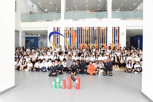 การอบรมเชิงปฏิบัติการ เรื่อง การเกิดอัคคีภัย และซ้อมแผนอพยพหนีไฟ โรงเรียนพยาบาลรามาธิบดี ศาลายา ประจำปี 2568