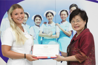 Congratulation ceremony for graduate Danish nursing students.