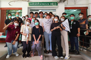 การซ้อมแผนอพยพอัคคีภัย ของนักศึกษาพยาบาลรามาธิบดี ชั้นปีที่ 3-4
