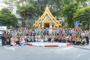 Deputy Director for Research and Innovation Management, together with faculty members, and staff of Ramathibodi School of Nursing participated in the Songkran Festival 2023 event held by Faculty of Medicine Ramathibodi Hospital, Mahidol University.