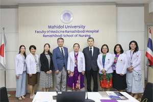 The administrative members from Ramathibodi School of Nursing, Faculty of Medicine Ramathibodi Hospital, Mahidol University, welcomed the delegates from Juntendo University, Japan.