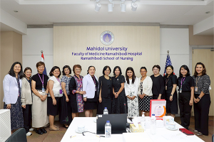คณะผู้บริหาร และคณาจารย์โรงเรียนพยาบาลรามาธิบดี ร่วมให้การต้อนรับ อาจารย์และคณะ จาก College of Nursing, University of Central Florida เมืองออร์ลันโด รัฐฟลอริดา ประเทศสหรัฐอเมริกา