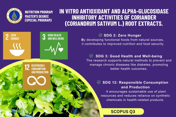In vitro antioxidant and alpha-glucosidase inhibitory activities of coriander (Coriandrum sativum L.) root extracts
