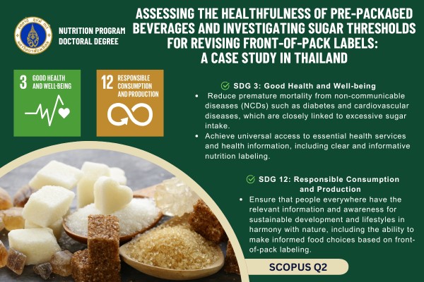Nguyen NN, Ditmetharoj M, Rojroongwasinkul N, Winichagoon P, Kriengsinyos W. Assessing the healthfulness of pre-packaged beverages and investigating sugar thresholds for revising front-of-pack labels: a case study in Thailand. Front Nutr. 2025;12:1564216.