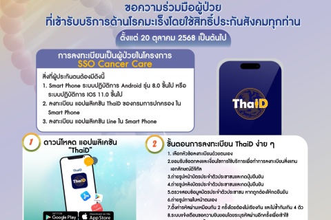 ขอความร่วมมือผู้ป่วยที่เข้ารับบริการด้านโรคมะเร็งโดยใช้สิทธิ์ประกันสังคมทุกท่าน