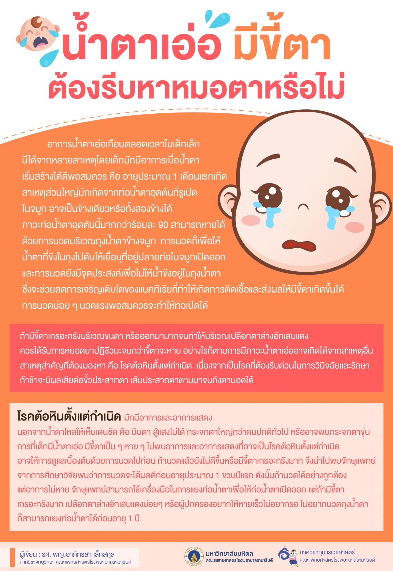 น้ำตาเอ่อ มีขี้ตา ต้องรีบหาหมอตาหรือไม่