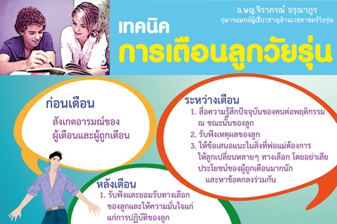 เทคนิคการเตือนลูกวัยรุ่น