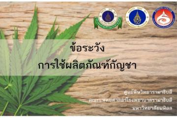 ข้อระวังการใช้ผลิตภัณฑ์กัญชา