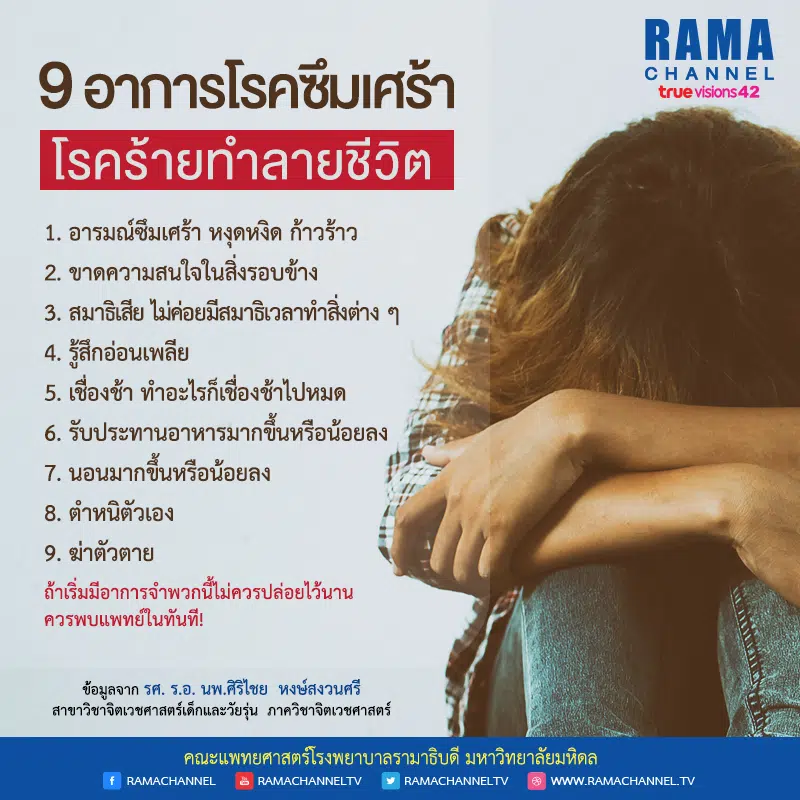 โรคซึมเศร้า โรคร้ายทำลายชีวิต