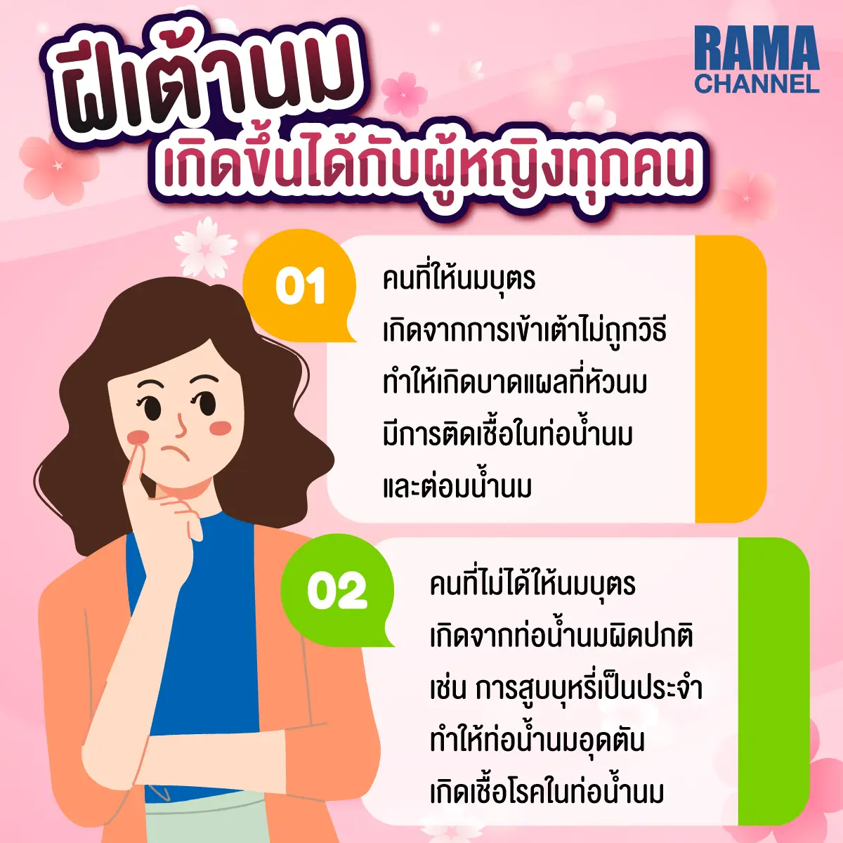 ฝีเต้านม เป็นโรคที่เกิดกับผู้หญิง ซึ่งทำให้รู้สึกเจ็บทรมานบริเวณ เต้านม และอาจเกิดอาการช็อคหมดสติได้ จึงควรได้รับการดูแลและรักษาอย่างเหมาะสม