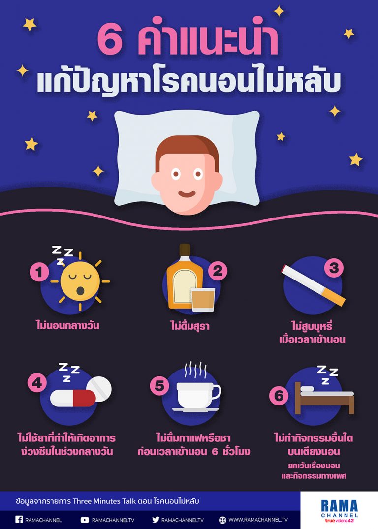 6 คำแนะนำ แก้ปัญหาโรคนอนไม่หลับ