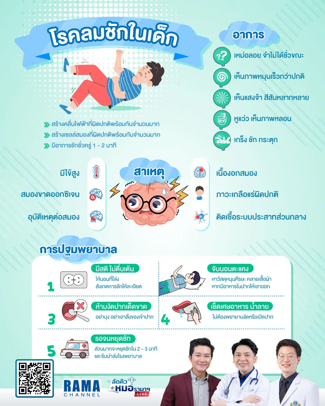 วิธีเบื้องต้นในการปฐมพยาบาล โรคลมชักในเด็ก