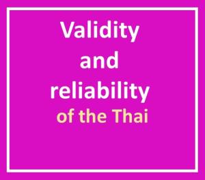 Validity and reliability of the Thai