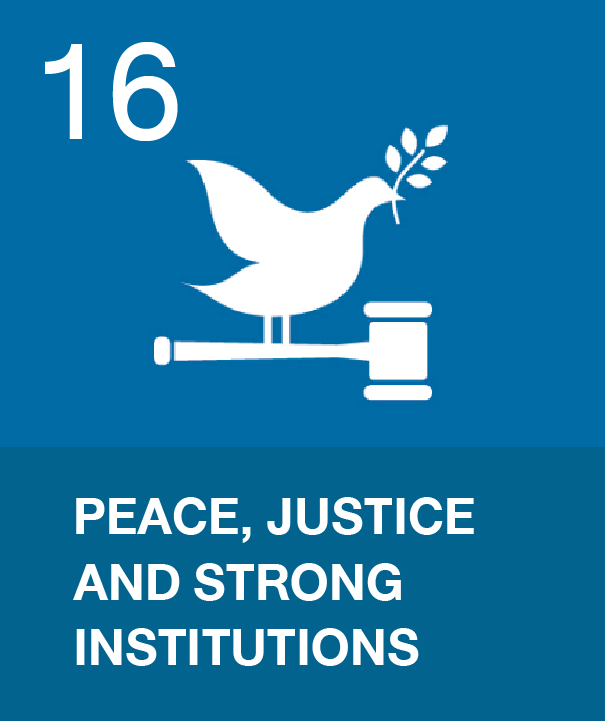 Banner link for 16. PEACE, JUSTICE AND STRONG INSTITUTIONS