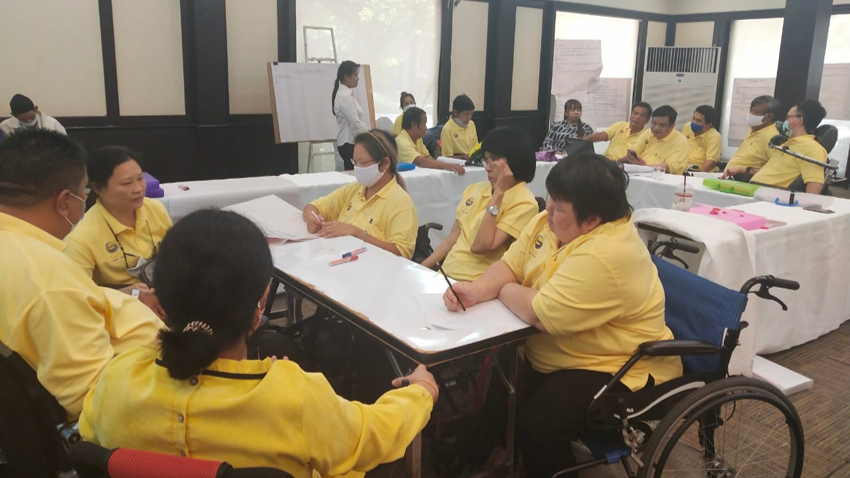 ภาพกิจกรรมการขับเคลื่อนนโยบายสู่การปฎิบัติในการเพิ่มโอกาสการเข้าถึงการบริการทางสุขภาพสำหรับคนพิการ