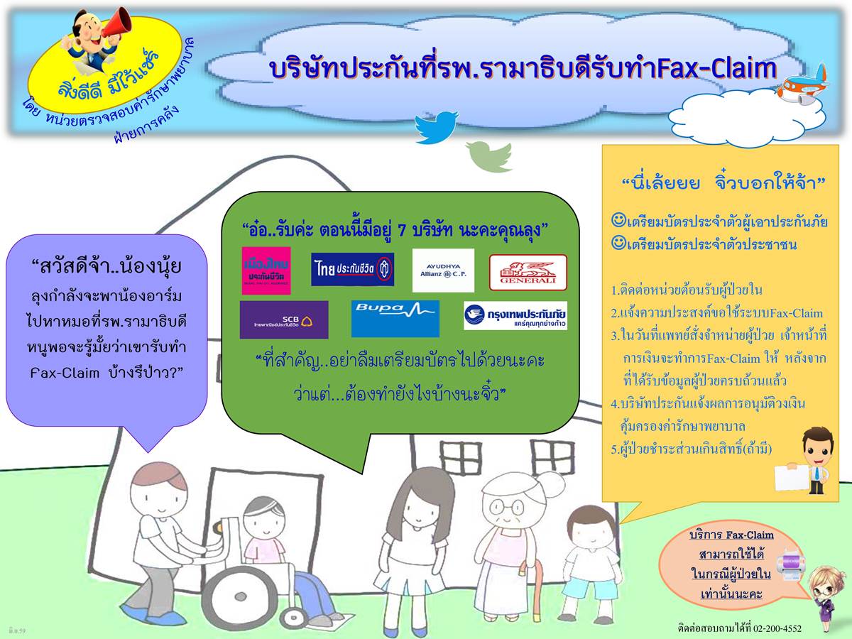 สิ่งดีดีมีไว้แชร์ บริษัทประกันที่รพ. รามาธิบดีรับทำ Fax-Claim