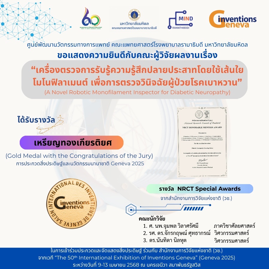 ขอแสดงความยินดีกับบุคลากรทางการแพทย์ คณะนักวิจัย และนักศึกษาแพทย์
