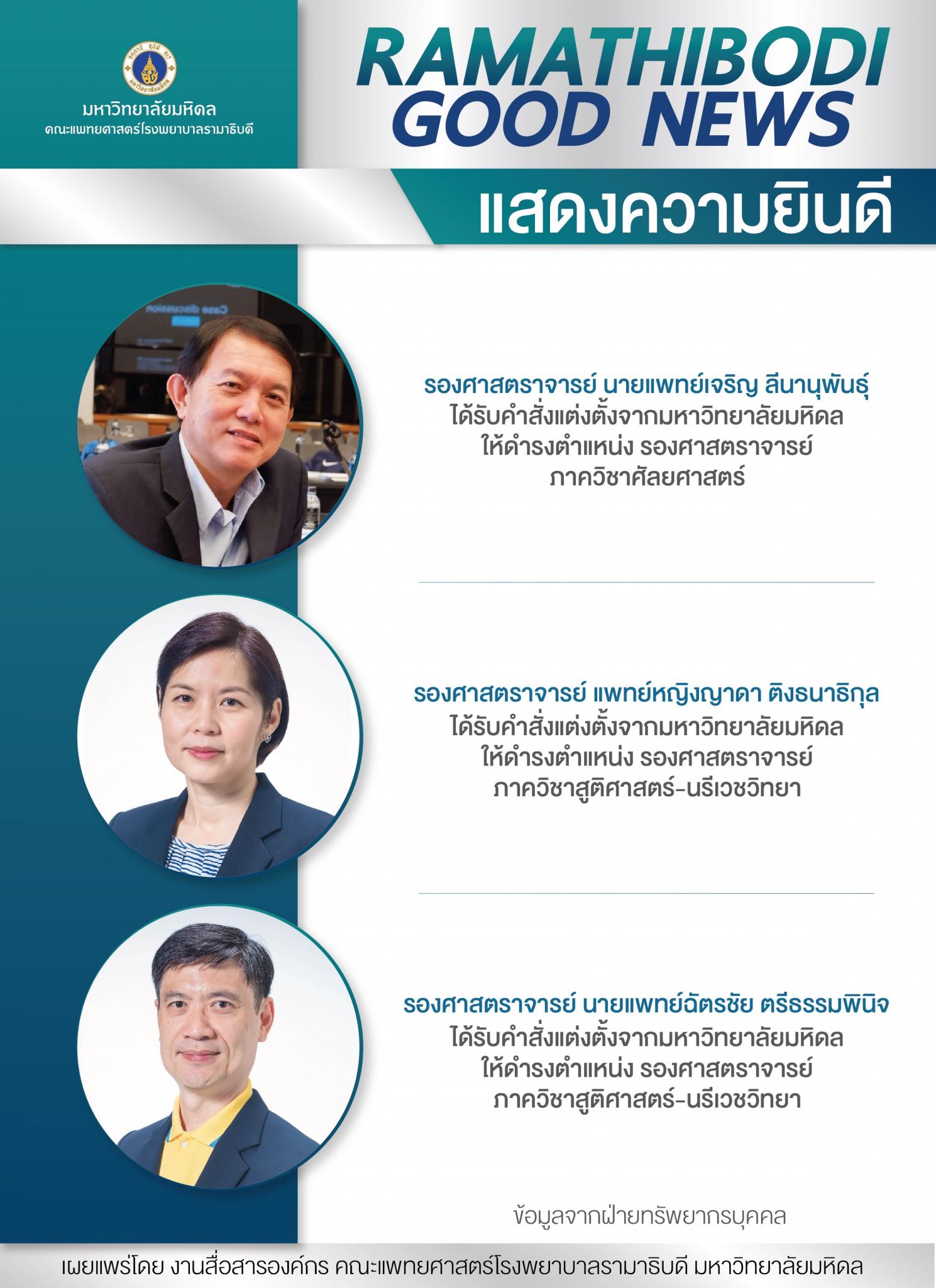 แสดงความยินดี รองศาสตราจารย์