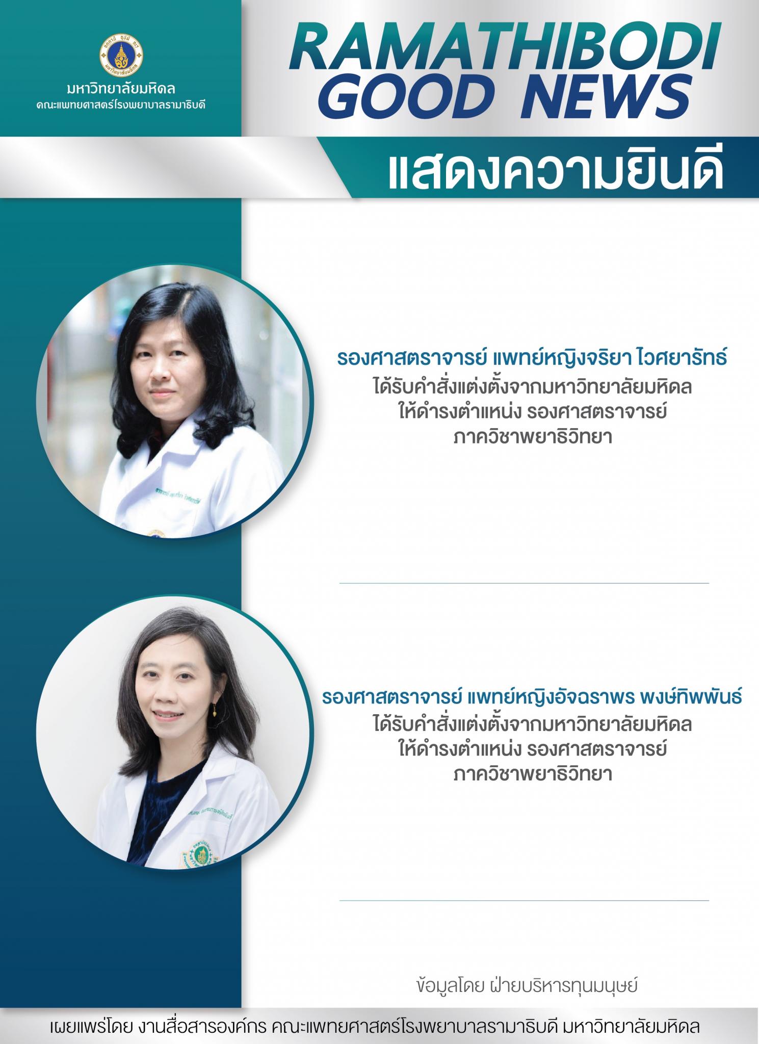 แสดงความยินดี รองศาสตราจารย์