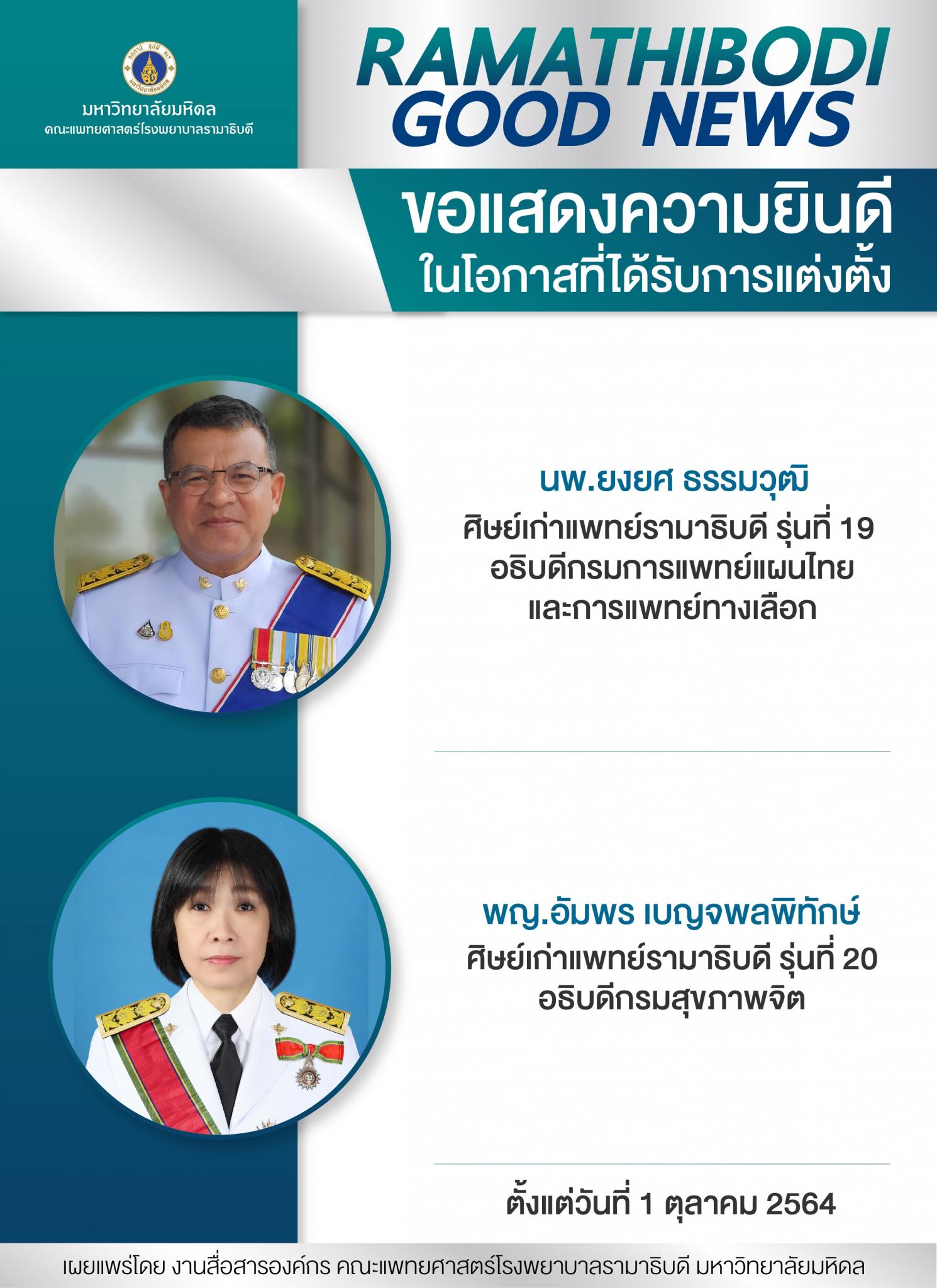 ขอแสดงความยินดี ในโอกาสที่ได้รับการแต่งตั้ง