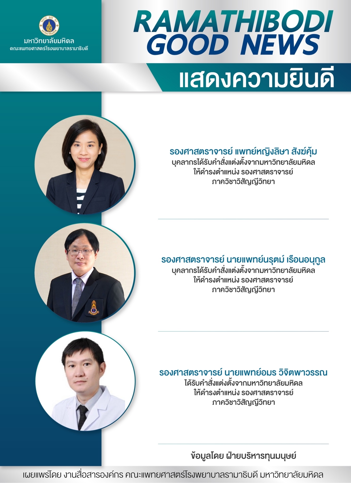 แสดงความยินดี รองศาสตราจารย์