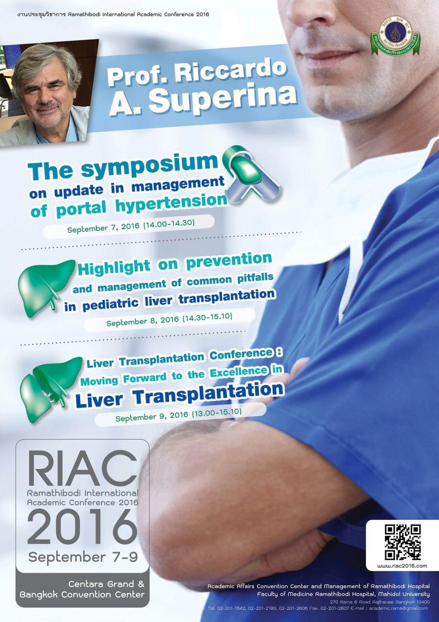 Ramathibodi International Academic Conference 2016 "Scale The Heights of Academic Strength"