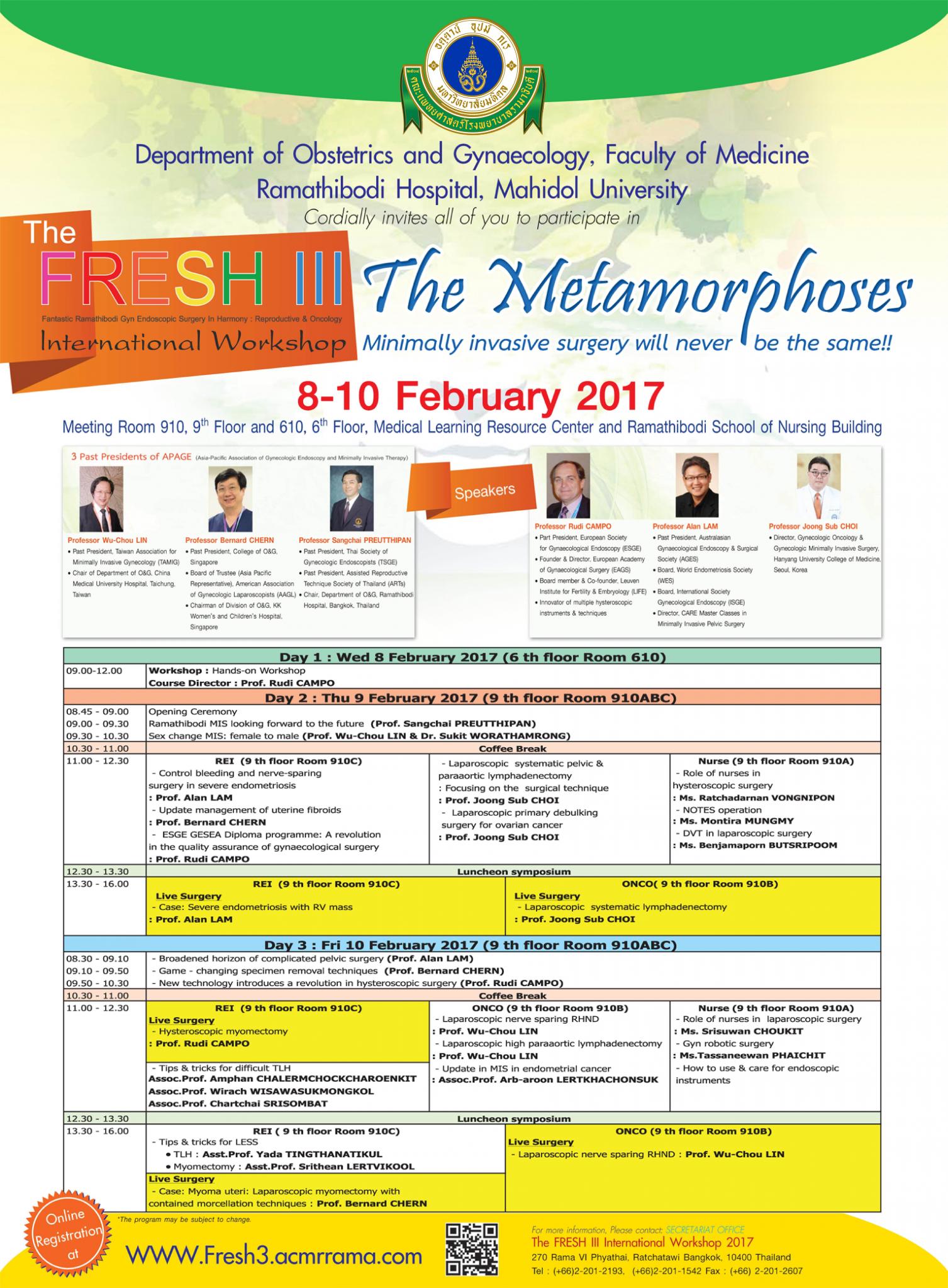 The FRESH III (Fantastic Ramathibodi Gyn Endoscopic Surgery in Harmony III) International Workshop