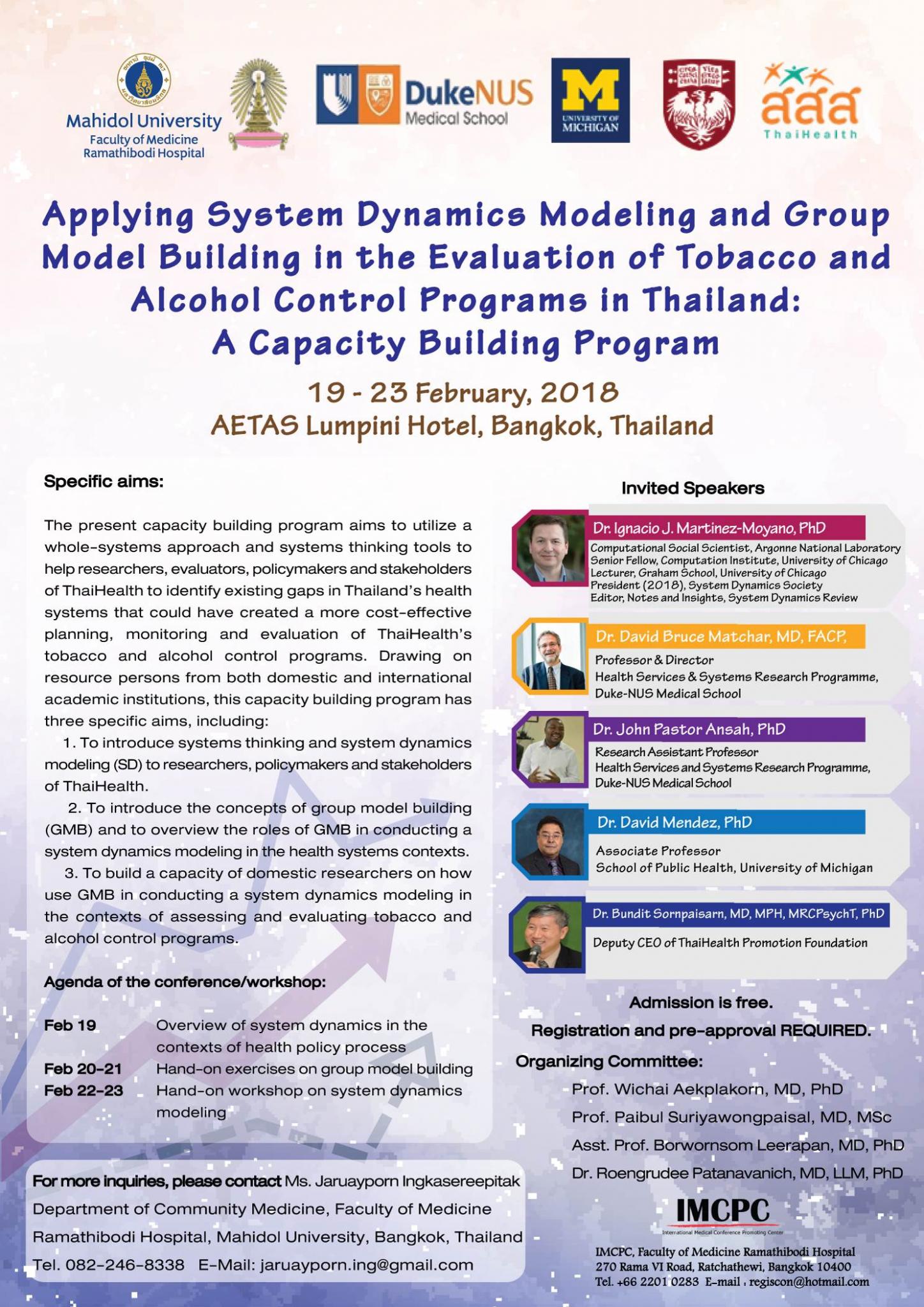 Applying System Dynamics Modeling and Group Model Building in the Evaluation of Tobacco and Alcohol Control Programs in Thailand: A Capacity Building Program