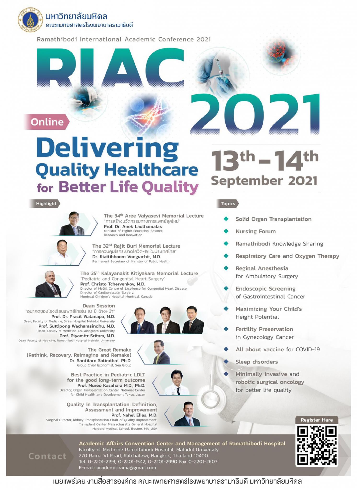 RIAC 2021 Delivering Quality Healthcare for Better Life Quality