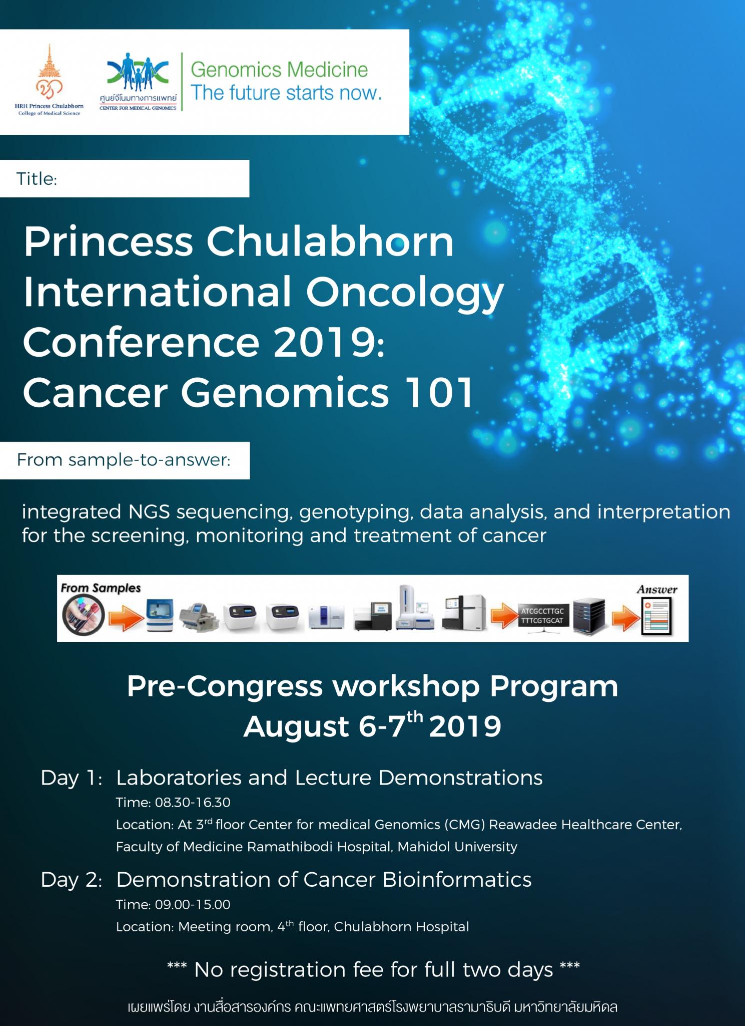 Princess Chulabhorn International Oncology Conference 2019: Cancer Genomics 101