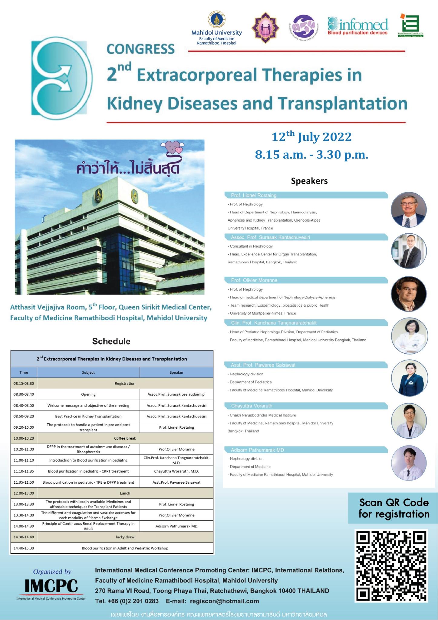 2nd Extracorporeal Therapies in Kidney Diseases and Transplantation