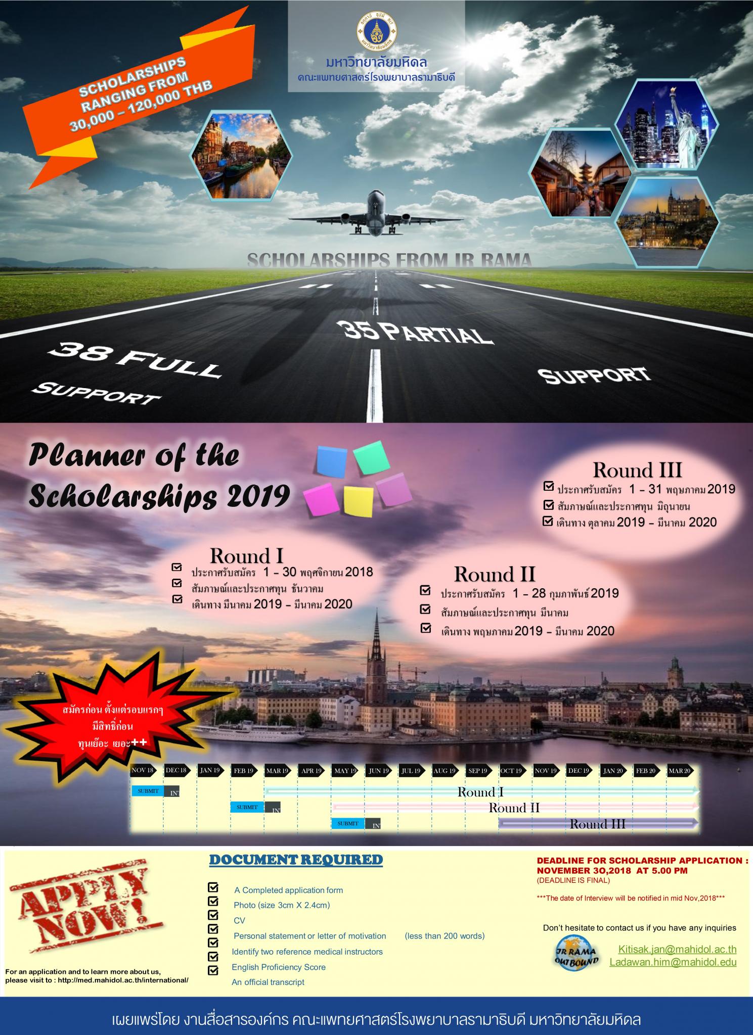 Planner of the Scholarships 2019