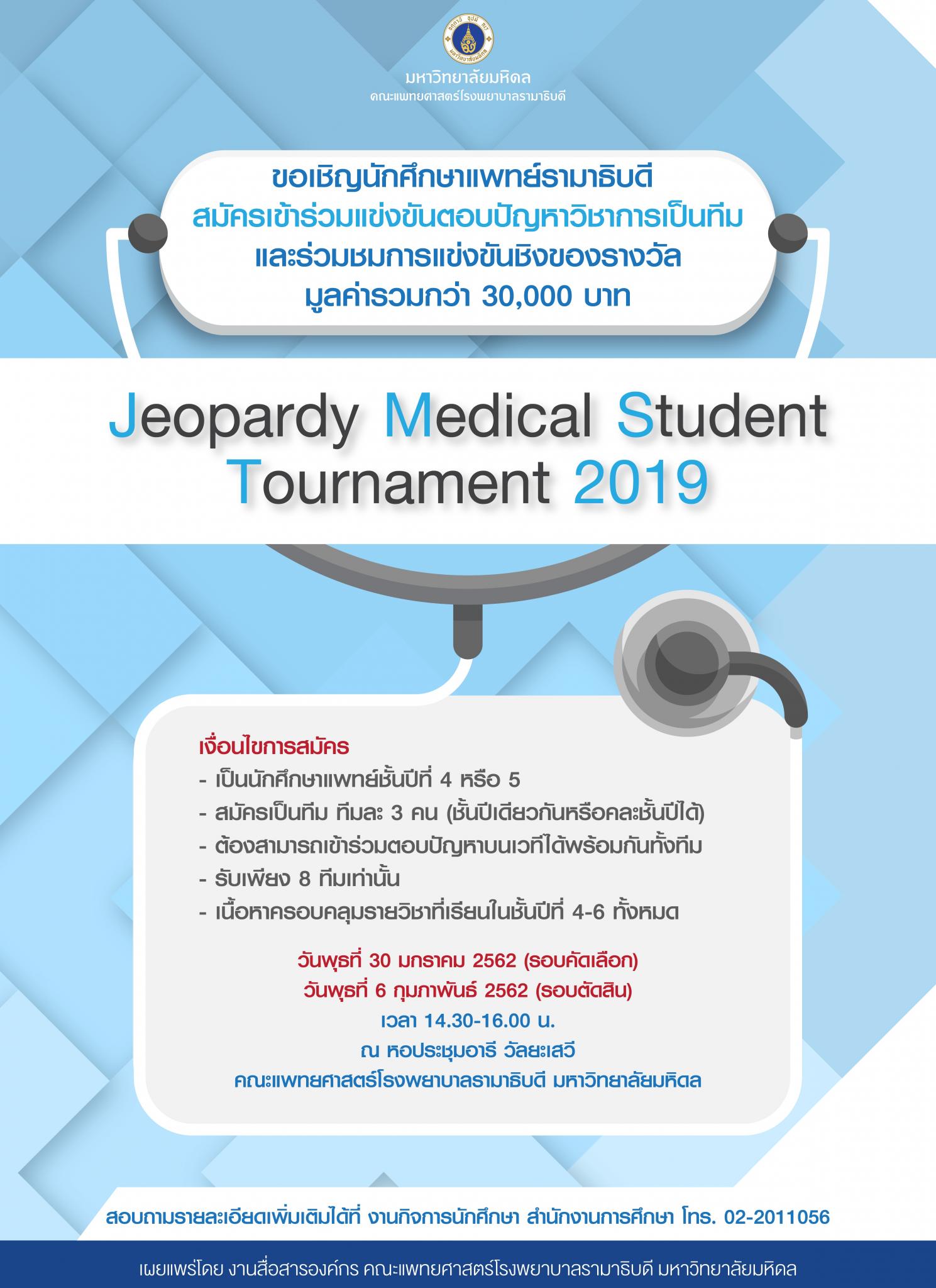 Jeopardy Medical Student Tournament 2019