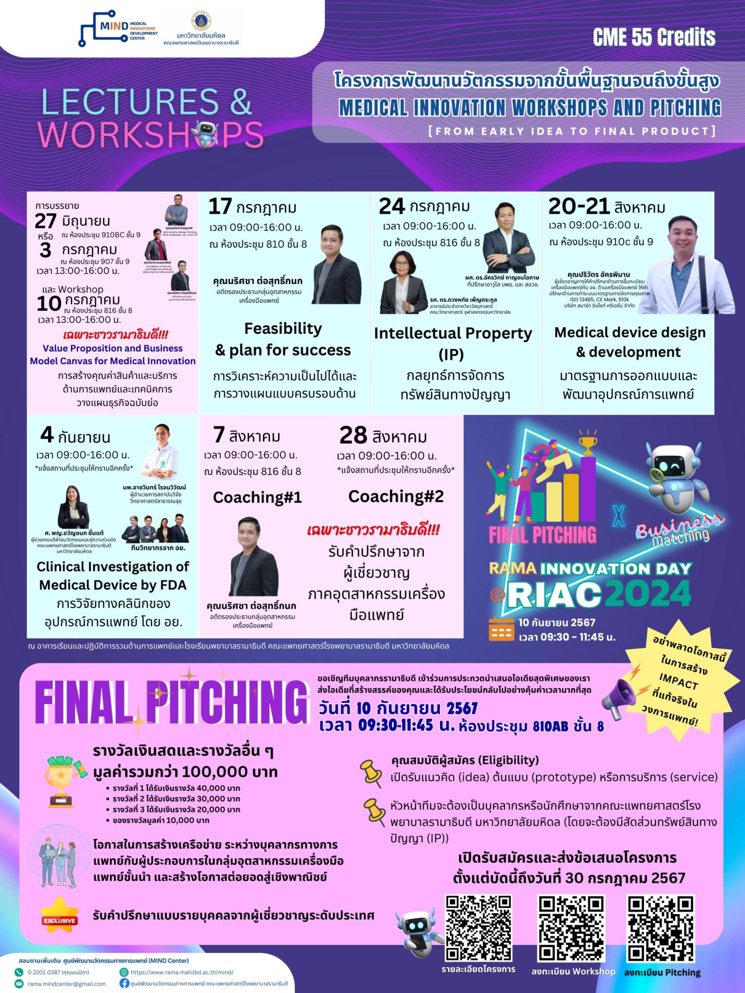 ขอเชิญผู้สนใจ เข้าร่วมโครงการ MEDICAL INNOVATION WORKSHOPS AND PITCHING [FROM EARLY IDEA TO FINAL PRODUCT]
