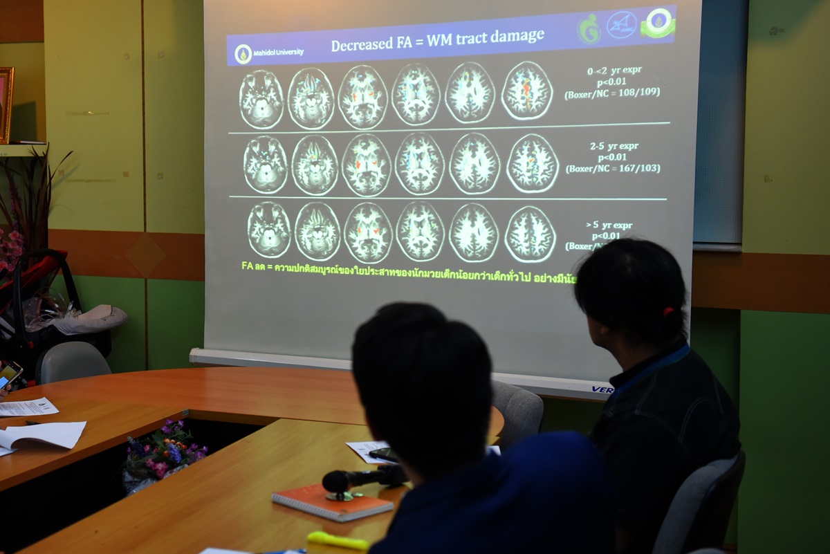 โครงการวิจัยและติดตามกลุ่มนักมวยเด็ก จัดงานแถลงข่าว สนับสนุนการแก้ไข พ.ร.บ. กีฬามวย 2542 เพื่อปกป้องสมองเด็ก จากการรายงานผลวิจัยพบความเสียหายของสมองนักมวยเด็ก 