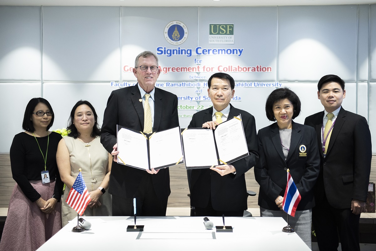 พิธีลงนามข้อตกลงความร่วมมือทางวิชาการระหว่างคณะแพทยศาสตร์โรงพยาบาลรามาธิบดี มหาวิทยาลัยมหิดล กับ University of South Florida