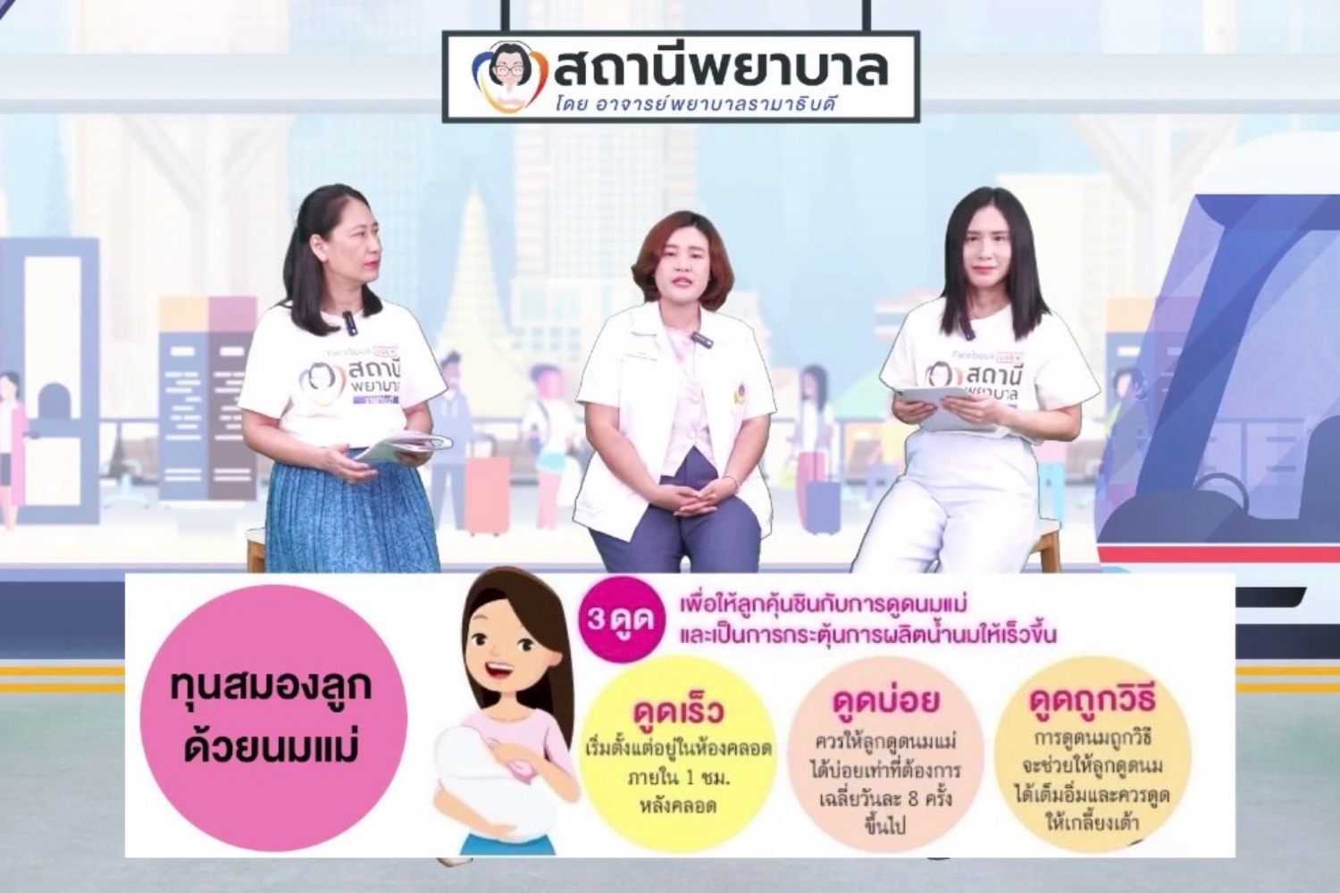 โรงเรียนพยาบาลรามาธิบดี คณะแพทยศาสตร์โรงพยาบาลรามาธิบดี มหาวิทยาลัยมหิดล จัดรายการ “สถานีพยาบาล” EP. 5 เทคนิค..ง่าย ๆ ในการเตรียมความพร้อม สำหรับ “การให้นมแม่” โรงเรียนพยาบาลรามาธิบดี คณะแพทยศาสตร์โรงพยาบาลรามาธิบดี มหาวิทยาลัยมหิดล จัดรายการ “สถานีพยาบาล” EP. 5 เทคนิค..ง่าย ๆ ในการเตรียมความพร้อม สำหรับ “การให้นมแม่”