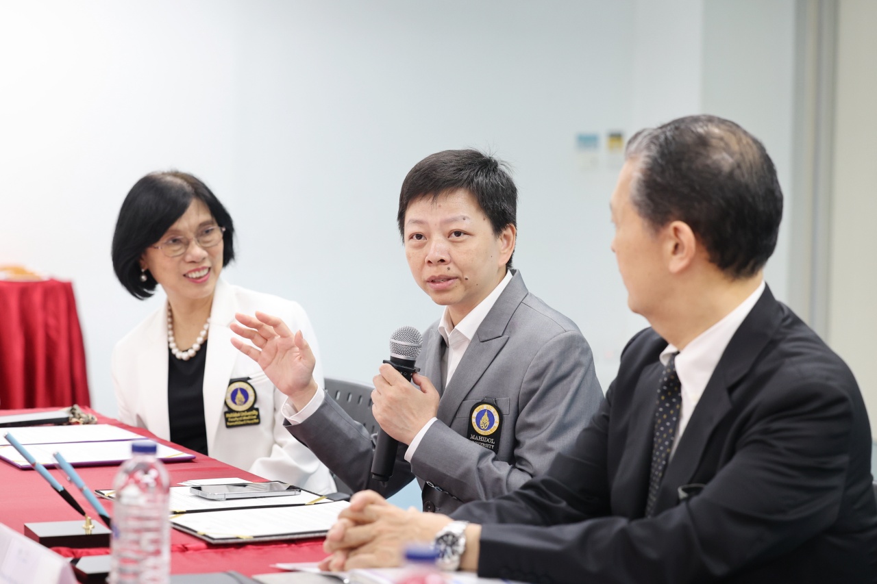 พิธีลงนามบันทึกข้อตกลงความร่วมมือทางวิชาการ (MOU) ระหว่าง โรงเรียนพยาบาลรามาธิบดี คณะแพทยศาสตร์โรงพยาบาลรามาธิบดี มหาวิทยาลัยมหิดล กับ Faculty of Health Care and Nursing, Juntendo University ประเทศญี่ปุ่น