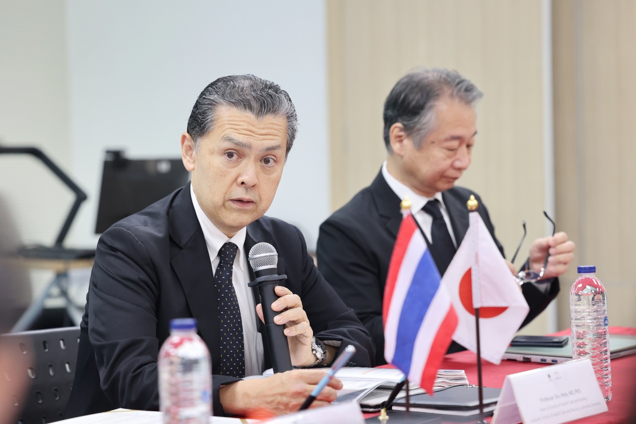 พิธีลงนามบันทึกข้อตกลงความร่วมมือทางวิชาการ (MOU) ระหว่าง โรงเรียนพยาบาลรามาธิบดี คณะแพทยศาสตร์โรงพยาบาลรามาธิบดี มหาวิทยาลัยมหิดล กับ Faculty of Health Care and Nursing, Juntendo University ประเทศญี่ปุ่น