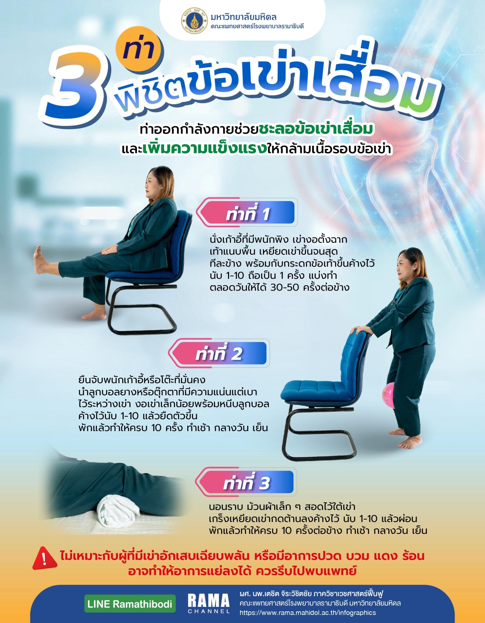 3 ท่าพิชิตข้อเข่าเสื่อม